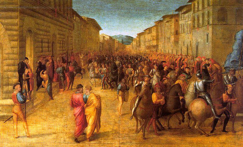 GRANACCI, Francesco Entry of Charles VIII into Florence  dfg Spain oil painting art
